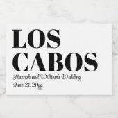 Custom Destination Wedding Welkom bij Los Cabos Sparkling Wijnetiket (Enkel label)