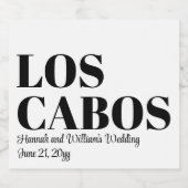 Custom Destination Wedding Welkom bij Los Cabos Sparkling Wijnetiket (Enkel label)