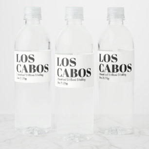 Custom Destination Wedding Welkom bij Los Cabos Waterfles Etiket