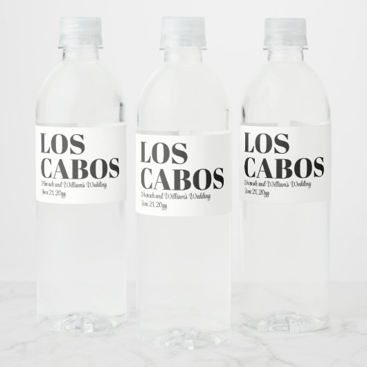 Custom Destination Wedding Welkom bij Los Cabos Waterfles Etiket (Flessen)