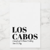 Custom Destination Wedding Welkom bij Los Cabos Wijn Etiket (Enkel label)