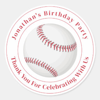 Custom Details Baseball Ball Sport Birthday Event Ronde Sticker