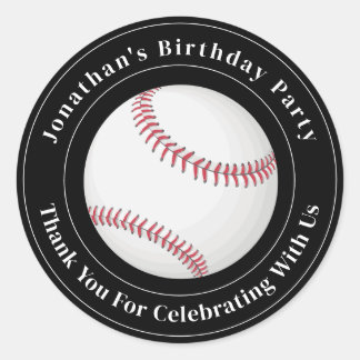 Custom Details Baseball Ball Sport Birthday Event Ronde Sticker