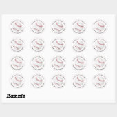Custom Details Baseball Ball Sport Birthday Event Ronde Sticker (Vel)