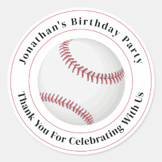 Custom Details Baseball Ball Sport Birthday Event Ronde Sticker