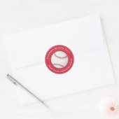 Custom Details Baseball Ball Sport Birthday Event Ronde Sticker (Envelop)