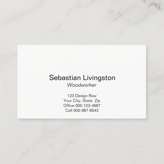 Custom Diagonal Wood Woodworking Professional Visitekaartje (Achterkant)