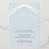 Custom Diamond 60ste bruiloft Jubileum Party Folie Uitnodiging (Voorkant)