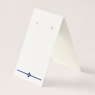 Custom Diamond in Blauw Gevouwen Tent Oorbel Kaart Visitekaartje