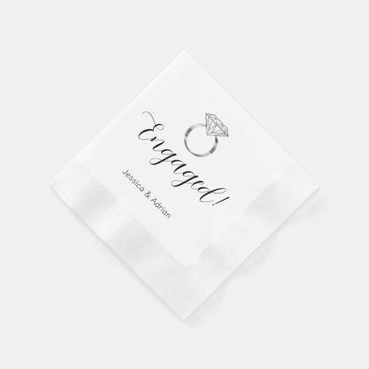 Custom Diamond Ring Engagement Party Servet (Hoek)