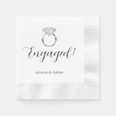 Custom Diamond Ring Engagement Party Servet (Voorkant)