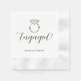 Custom Diamond Ring Engagement Party Servet