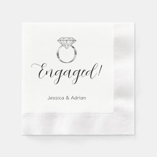 Custom Diamond Ring Engagement Party Servet (Voorkant)