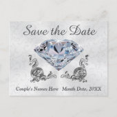 Custom Diamond Wedding Save the Date Post Kaarten (Voorkant)