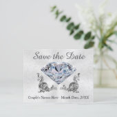 Custom Diamond Wedding Save the Date Post Kaarten (Staand voorkant)