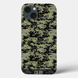 Custom Didgital Camo Monogram iPhone 13 Hoesje
