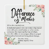 Custom Difference Maker Definition Floral Keramisch Ornament (Achterkant)