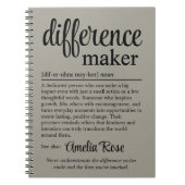 Custom Difference Maker Definition Thank You Gift Notitieboek (Voorkant)