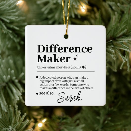 Custom Difference Maker, Mentor Appreciation Gift  Keramisch Ornament (Boom)