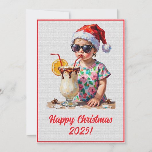 Custom Digital Christmas Baby And Milk Xmas Kaart (Voorkant)