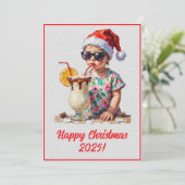 Custom Digital Christmas Baby And Milk Xmas Kaart (Staand voorkant)
