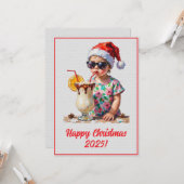 Custom Digital Christmas Baby And Milk Xmas Kaart (Voorkant / Achterkant in situ)