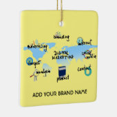 Custom Digital Marketing Ceramic Square Ornament (Rechts)