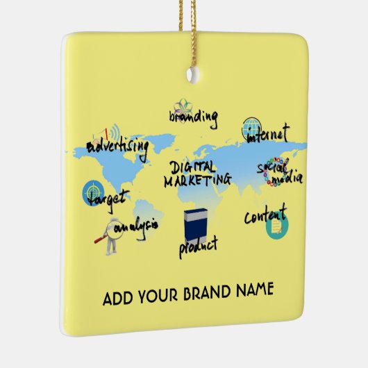Custom Digital Marketing Ceramic Square Ornament (Rechts)
