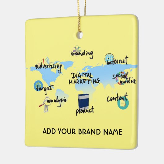 Custom Digital Marketing Ceramic Square Ornament (Links)