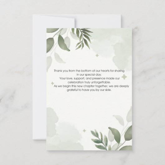 CUSTOM DIGITALE GROENE SAGE Uitnodiging van de bru (Achterkant)