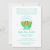 Custom Dino Waterverf Dinosaur Boy Baby shower Kaart (Voorkant)