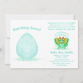 Custom Dino Waterverf Dinosaur Boy Baby shower Kaart