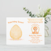 Custom Dino Waterverf Dinosaur Boy Baby shower Kaart (Staand voorkant)