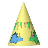 Custom Dinosaur | Fijne verjaardag van de jongen Feesthoedjes (Voorkant)