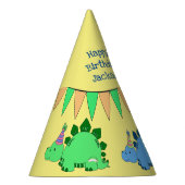 Custom Dinosaur | Fijne verjaardag van de jongen Feesthoedjes (Rechts)