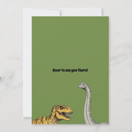 Custom Dinosaur Jungle 1st Birthday Invitation Kaart (Achterkant)
