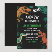 Custom Dinosaur T-Rex Party verjaardag dino jongen Kaart (Voorkant / Achterkant)