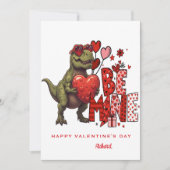 Custom Dinosaur Valentine Card – T‑Rex Be Mine Kaart (Voorkant)