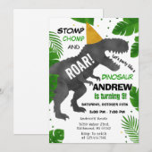 Custom Dinosaur verjaardagsfeestje Kaart (Voorkant / Achterkant)