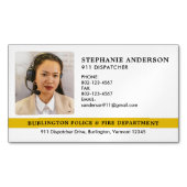 Custom Dispatcher 911 Emergency Services Foto Magnetisch Visitekaartje (Voorkant)