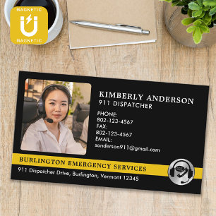 Custom Dispatcher Foto Emergency Services Logo Magnetisch Visitekaartje