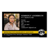 Custom Dispatcher Foto Emergency Services Logo Magnetisch Visitekaartje (Voorkant)