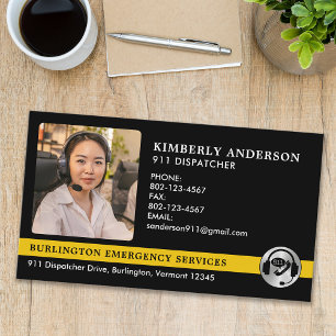 Custom Dispatcher Foto Emergency Services Logo Visitekaartje