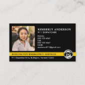 Custom Dispatcher Foto Emergency Services Logo Visitekaartje (Voorkant)