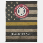 Custom Dispatcher Thin Gold Line Blanket Fleece Deken (Voorkant)