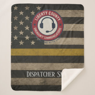 Custom Dispatcher Thin Gold Line Blanket Sherpa Deken