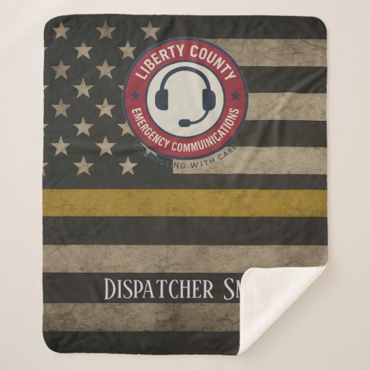 Custom Dispatcher Thin Gold Line Blanket Sherpa Deken (Voorkant)