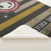Custom Dispatcher Thin Gold Line Blanket Sherpa Deken (3/4)