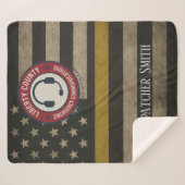 Custom Dispatcher Thin Gold Line Blanket Sherpa Deken (Voorkant (horizontaal))