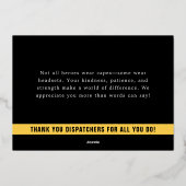 Custom Dispatchers Thin Gold Line Waardering Folie Feestdagenkaart (Achterkant)